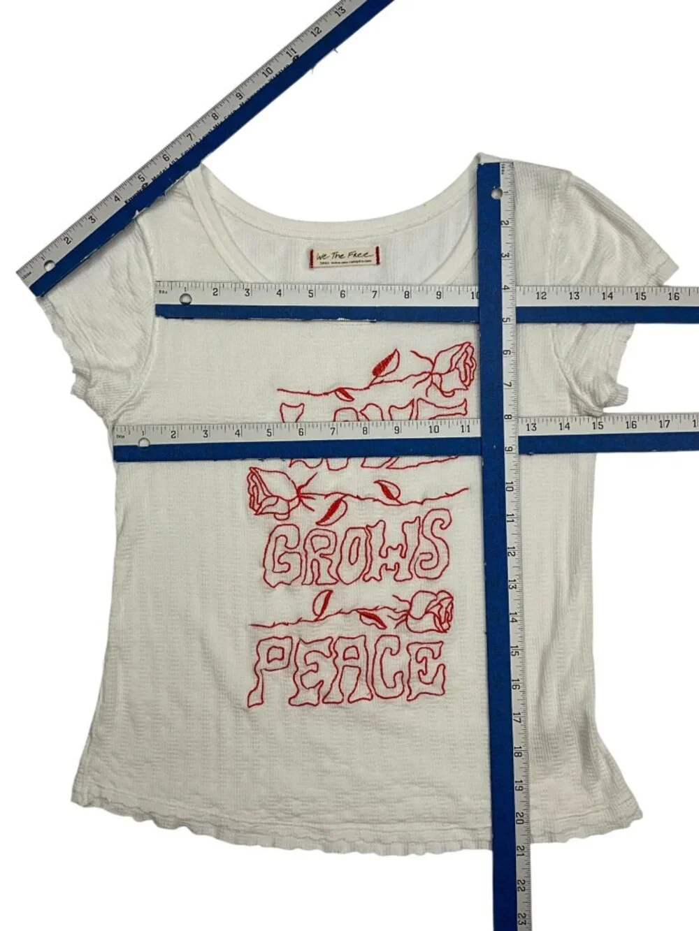 Free People We The Free Adoration Graphic Tee S White LOVE GROWS PEACE